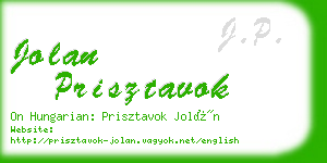 jolan prisztavok business card